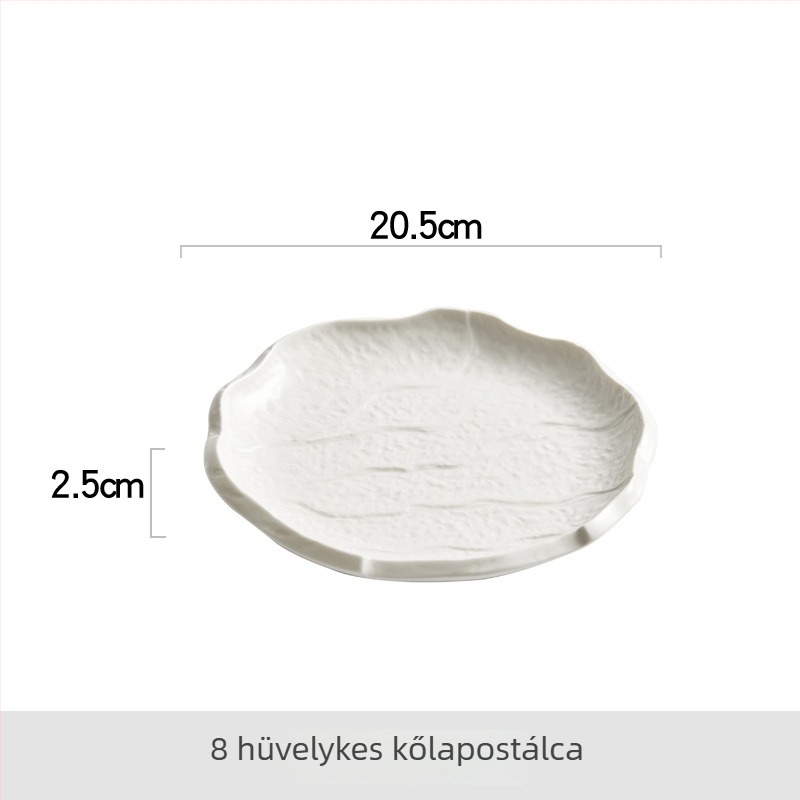 Porcelán lapos tányér, szabálytalan forma, szilárd minta, modern minimalizmus