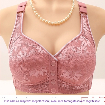 Pamut melltartó-vest, acélmentes, elülső csattal, teljes kosár, állítható vállpántok, középkorú nők számára