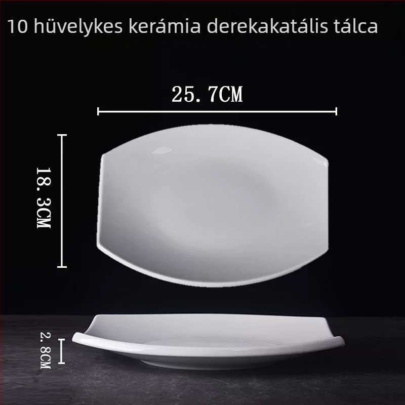 Porcelán tál, szabálytalan alakú, mázas felület, logó nyomtatásának lehetősége, 2023-as piacra dobás