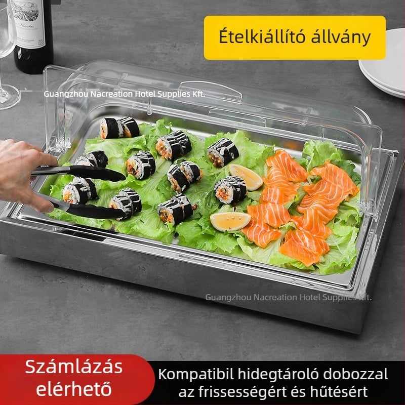 Rozsdamentes acél kiállítóasztal szállodai bankettekhez — INS stílus, ZHILISHI márka, tengeri étele kiállítópolc