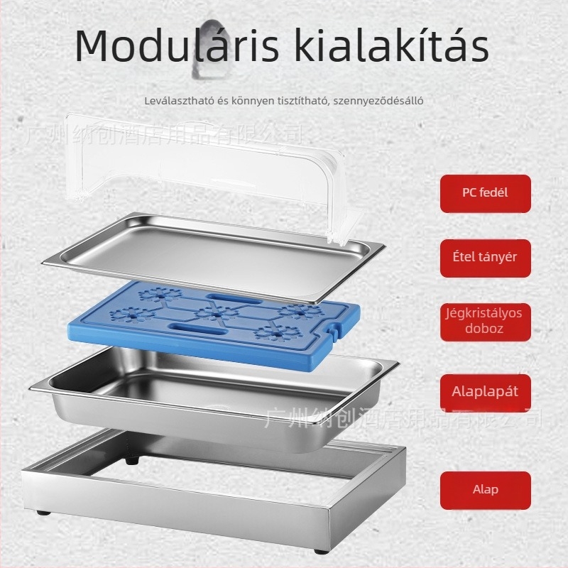 Rozsdamentes acél kiállítóasztal szállodai bankettekhez — INS stílus, ZHILISHI márka, tengeri étele kiállítópolc