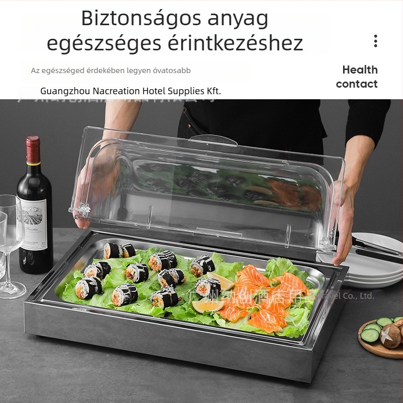 Rozsdamentes acél kiállítóasztal szállodai bankettekhez — INS stílus, ZHILISHI márka, tengeri étele kiállítópolc