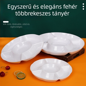Younger melamin osztott tál, kör alakú, hideg ételekhez való tál, szállodák számára