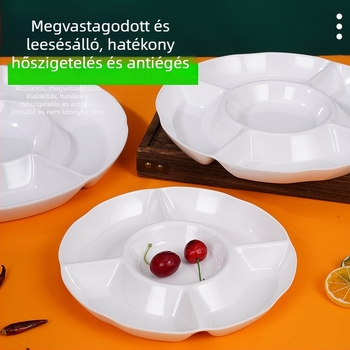 Younger melamin osztott tál, kör alakú, hideg ételekhez való tál, szállodák számára