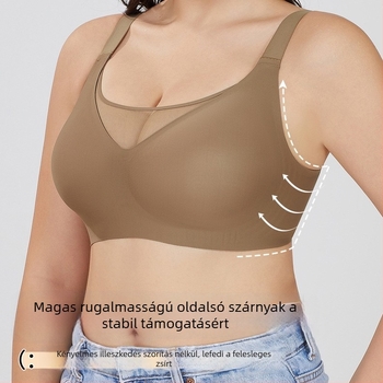 Varrat nélküli, vezetéknélküli melltartó, összenyomó hatás és felső támasz, teljes kosár (Varrat nélküli, Vezeték nélküli, Összehúzó hatás, Felső tartás, Teljes kosár)