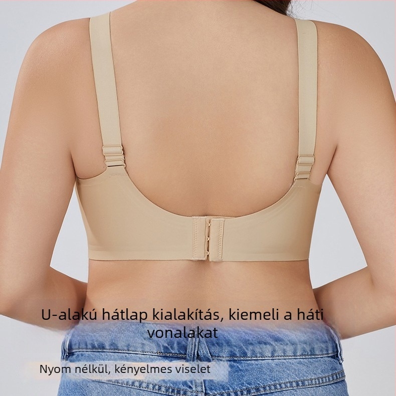 Varrat nélküli, vezetéknélküli melltartó, összenyomó hatás és felső támasz, teljes kosár (Varrat nélküli, Vezeték nélküli, Összehúzó hatás, Felső tartás, Teljes kosár)