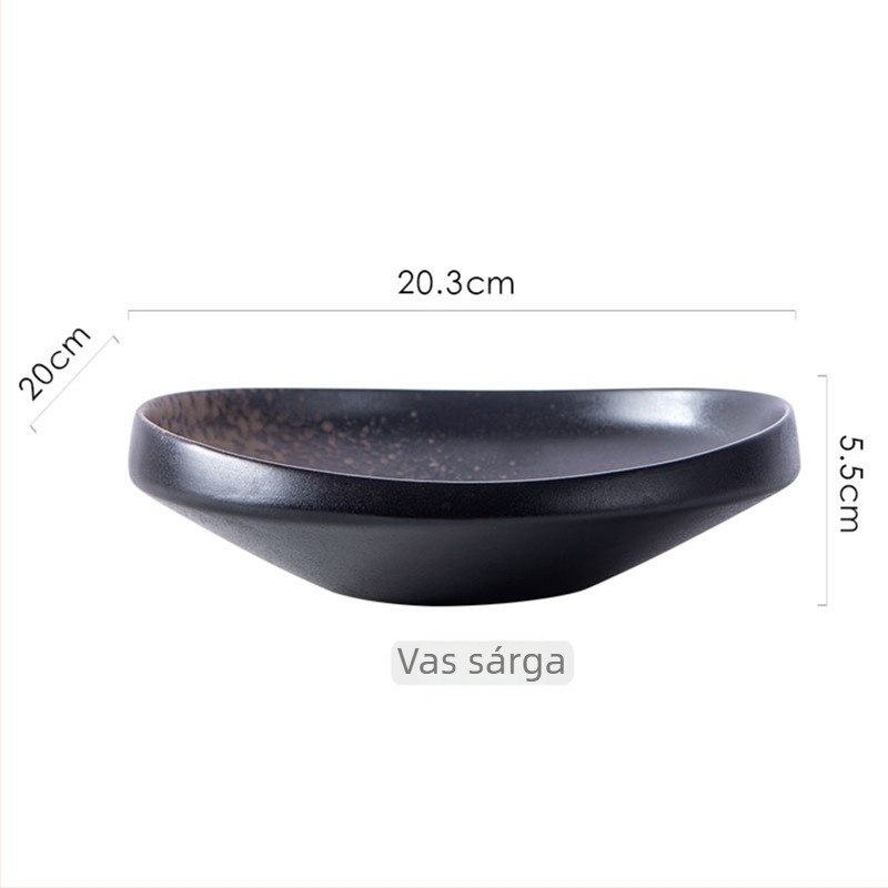 Porcelán salátás tál, szabálytalan forma, retro stílusú könnyű luxus, mikrohullámú sütőben használható, testre szabható