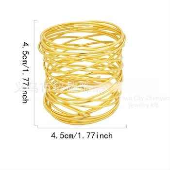 Fém huzalos szalvétagyűrű - elektroplattolt felületű, 6 darabos készlet, XINYAO, szállodai asztalhoz