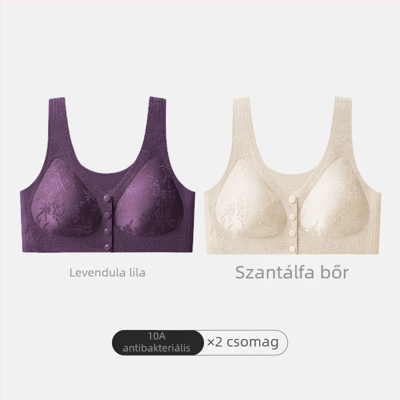Bonas melltartó elülső záródással, új kínai stílusú reliefes jacquard mintával, vezeték nélküli, 10A antibakteriális, anyáknak és középkorú nőknek
