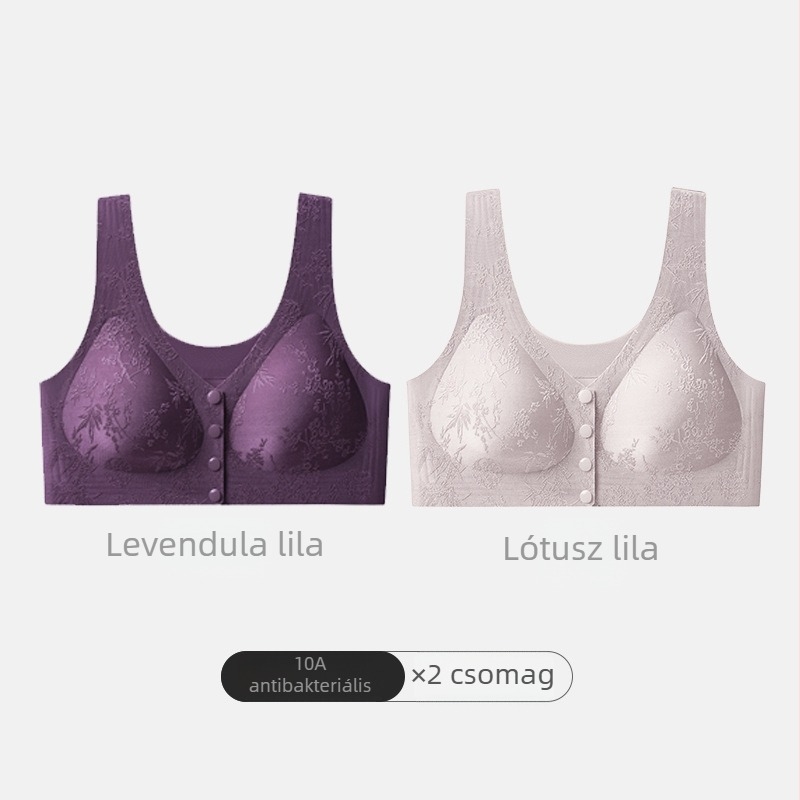 Bonas melltartó elülső záródással, új kínai stílusú reliefes jacquard mintával, vezeték nélküli, 10A antibakteriális, anyáknak és középkorú nőknek