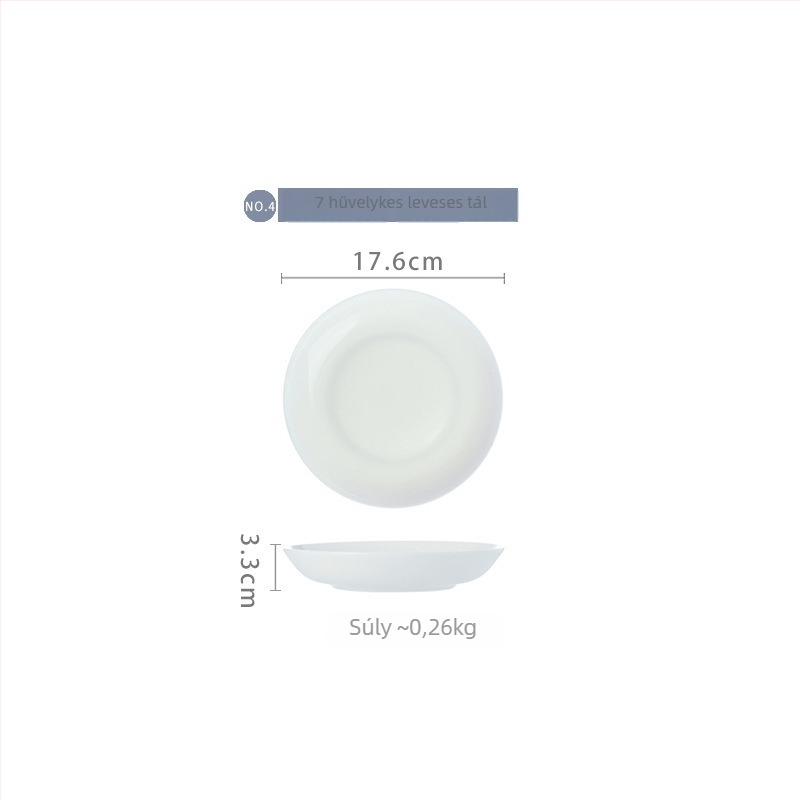 Kerámiából készült mély tányérok, 10 darabos készlet, kör alakú, egységes mintázat, modern minimalizmus