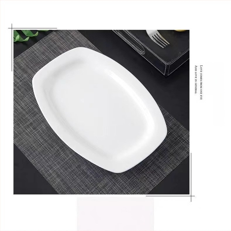 Tengjing csontporcelán halas tányér, kerek, logóval ellátva, mikrohullámú kompatibilis, testreszabható, >45% csontpor tartalom
