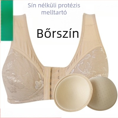Posztoperatív szilikon melltartó-vest pamutból, előre záródó, drót nélküli, vékony kosár, időseknek