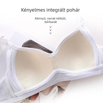 Pamut melltartó drót nélküli, 3/4 kosár, levehető dupla pántok, hátul háromsoros zár, lélegző és kényelmes, oldalsó gyűrődés