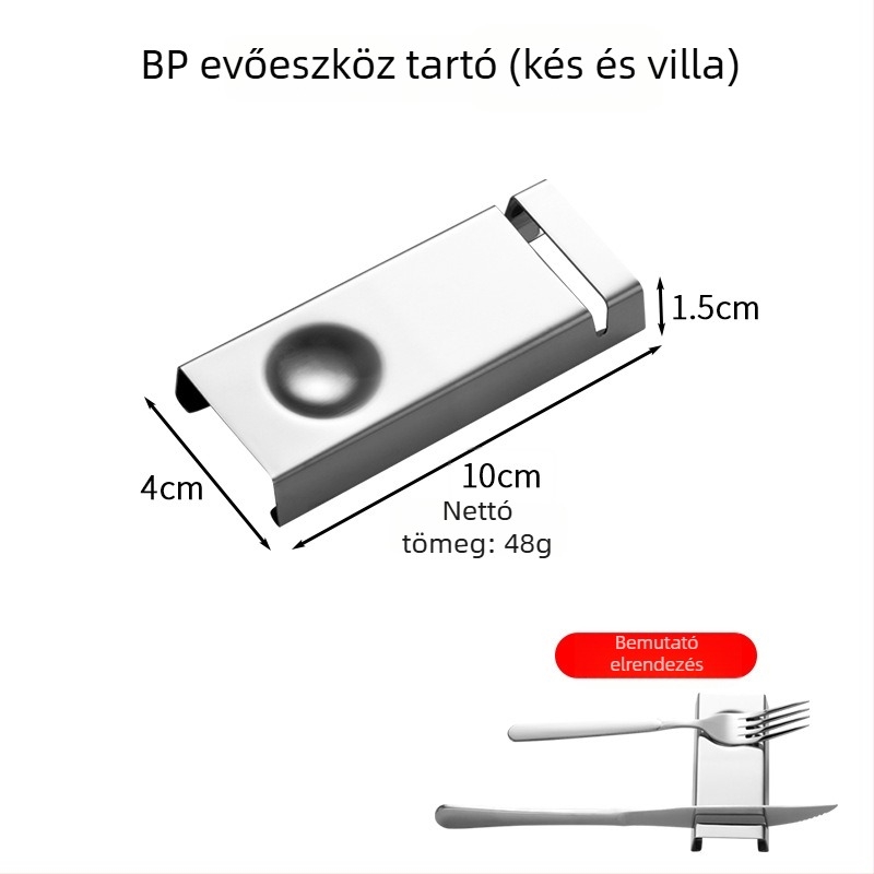 Rozsdamentes acél étkészlet-tartó, tükörfényes felület, két darabos készlet, integrált dizájn, kreatív mintázat