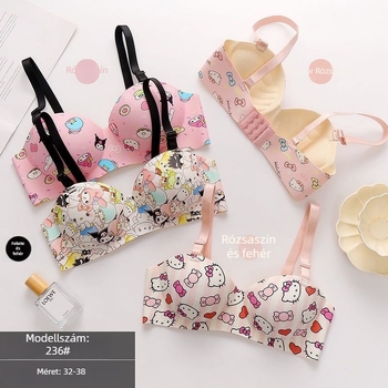 Japán stílusú egyrészes formázó melltartó, 3/4 kosár, merevítő nélküli, nylon anyag, állítható vállpántok, varrás nélküli