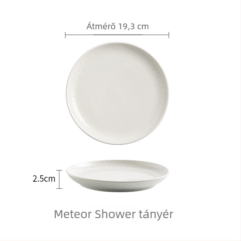 Porcelán étkészlet szállodákhoz, 4 darabos, alsó glazúrozás díszítés, egyszínű mintázat, könnyű lux stílus