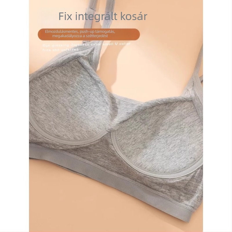 Pubertási korú lányok pamut melltartója (12–15 éves) – 3/4 kosár, vékony formázott kosár, légáteresztő, kényelmes, expozíció elleni