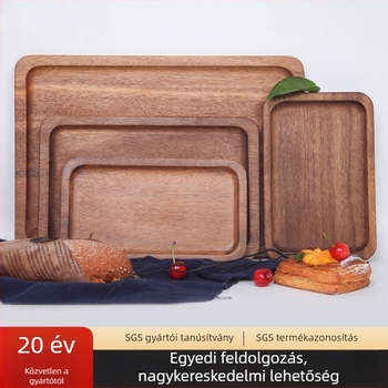Diófából készült tömörfa pizza tálca, téglalap alakú, wax-olaj felület, logó nyomtatva, testreszabás elérhető