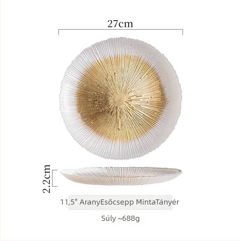 Üveg sekélyes tál, kerek, matt máz, modern egyszerű stílus, prémium termék, szállodai használatra, testreszabás és logónyomás elérhető