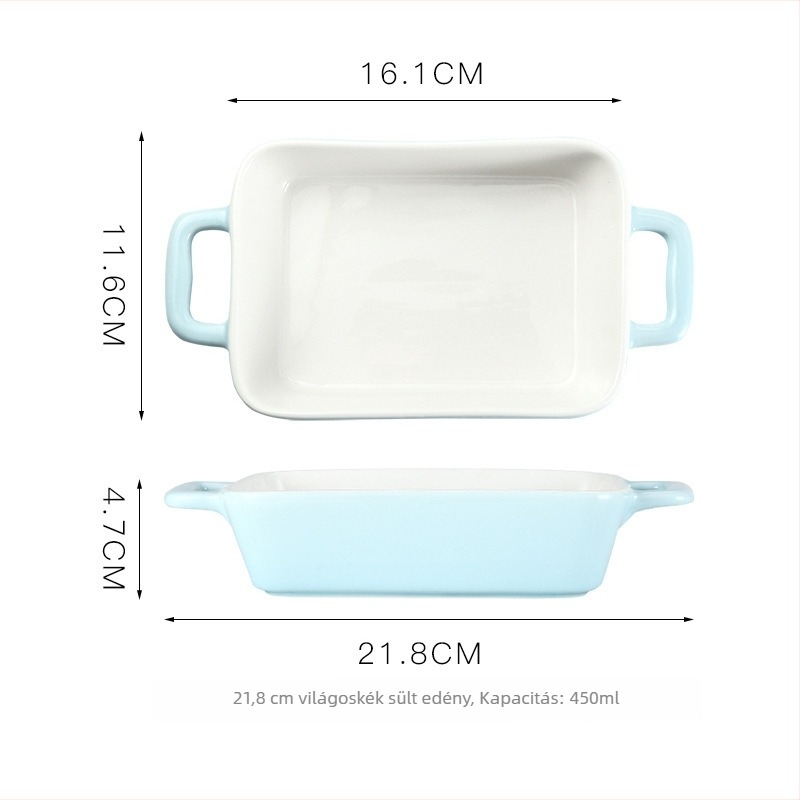 Porcelán sütőedény, négyzet alakú, mikrohullámú sütőben használható, aláglazúrozott felület, Jia Yixin, modern minimalist stílus
