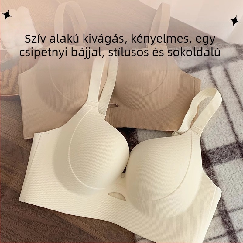 Plusz méretű drót nélküli push-up melltartó kivágott részletekkel, szexi vonal, anti-elesés-támogatás