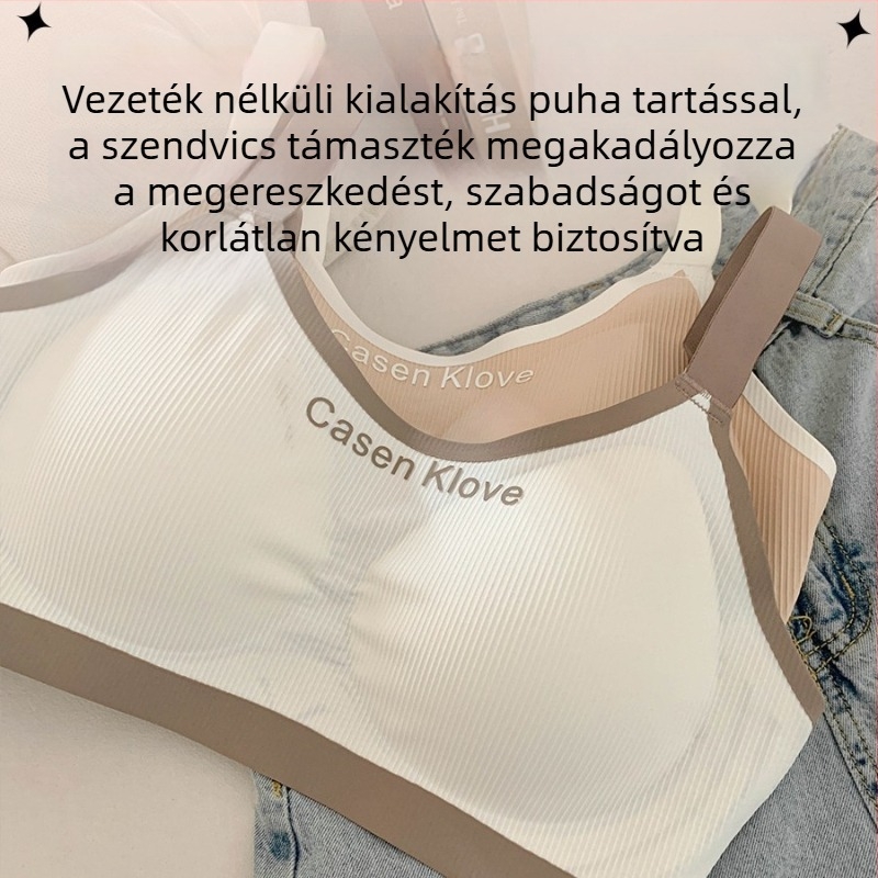Plusz méretű, seamless sportmelltartó nagy mellekhez, acélmerevítő nélküli, hát- és oldaltámasz, 3/4 kosár