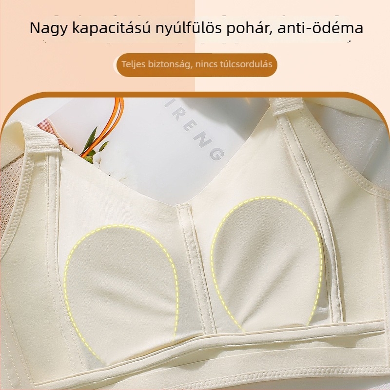Nagy méretű melltartó, kényelmes, plusz méret, oldalsó forma, lélegző, merevítő nélküli, vékony kosár, varrás nélküli, anti-összehúzódás, nyuszi fül dizájn kosár