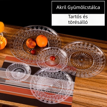 Kreatív akril gyümölcs tál, kör alakú, átlátszó, logónyomás lehetőséggel