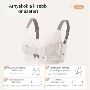 Plusz méretű női melltartó, drót nélküli, ultra vékony, fehér, teljes fedés és oldalsó formázás