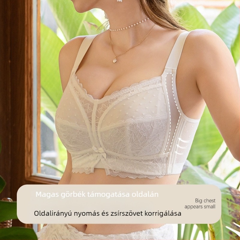 Plusz méretű női melltartó, drót nélküli, ultra vékony, fehér, teljes fedés és oldalsó formázás