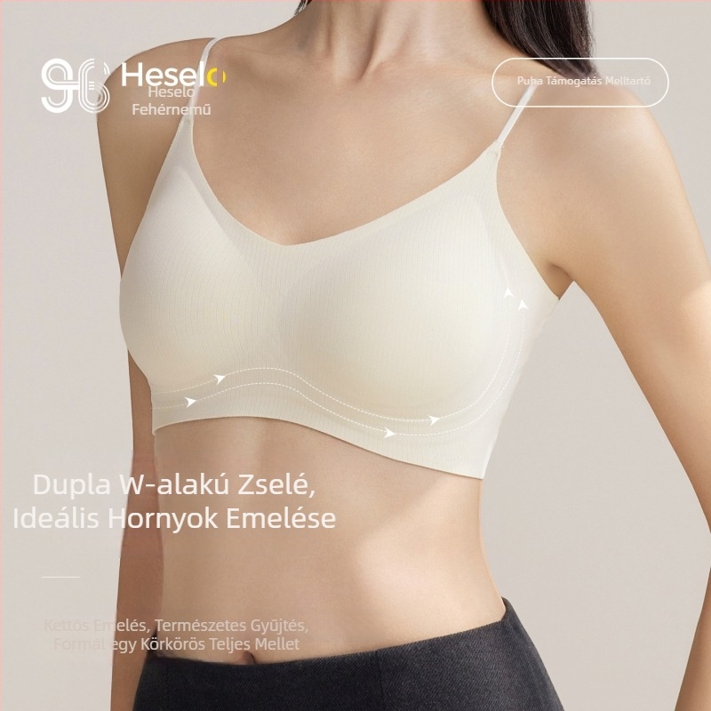 Vest-stílusú melltartó rögzített vállpántokkal, 3/4 kosár habosított, fő anyag nylon 70–80%, bélés spandex <30%, láthatatlan és puha tartással
