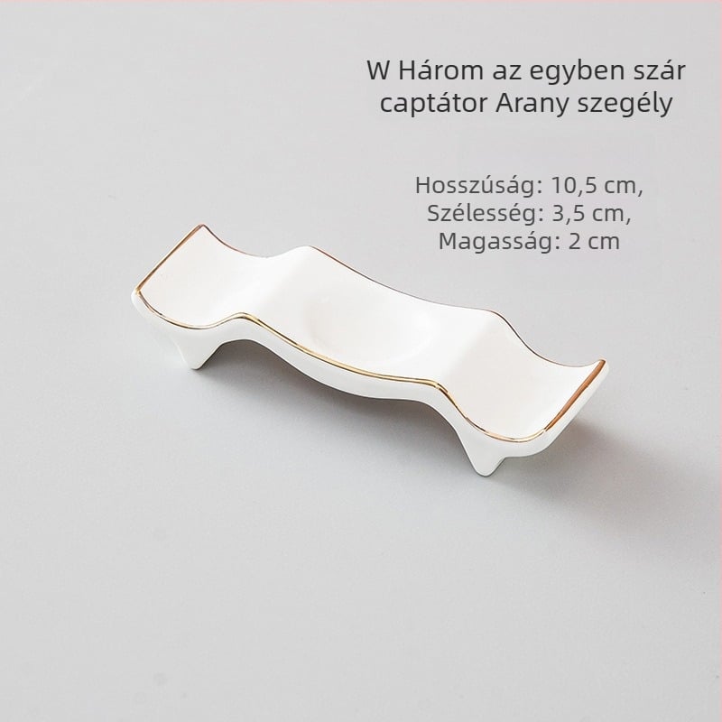 Porcelánból készült pálcika- és kanál tartó, kettős használat, glazúrozott felület, modern minimalista étkezési dekoráció szállodákhoz és éttermekhez