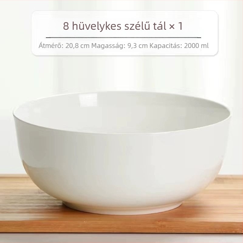 Csontporcelán levesestál, több mint 45% csontpor, ólommentes, mikróhullámú sütőhöz alkalmas, kör alakú, alul-glazúrral, Runhuang Ceramics