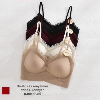 Őszi új modell női melegítő melltartó kefés szövésű anyagból, varratmentes hátsó rész, rögzített kosár, push-up, légáteresztő, téli viselet