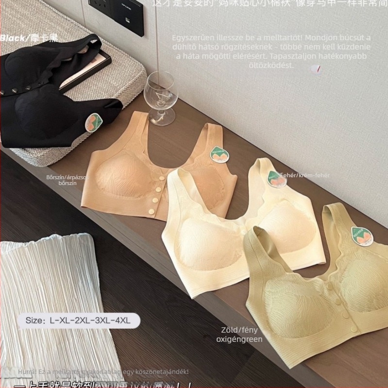 Elöl záródó melltartó latex kosárkákkal, nylon anyagból, 3/4 kosár, fix dupla pánt, acélgyűrű nélkül