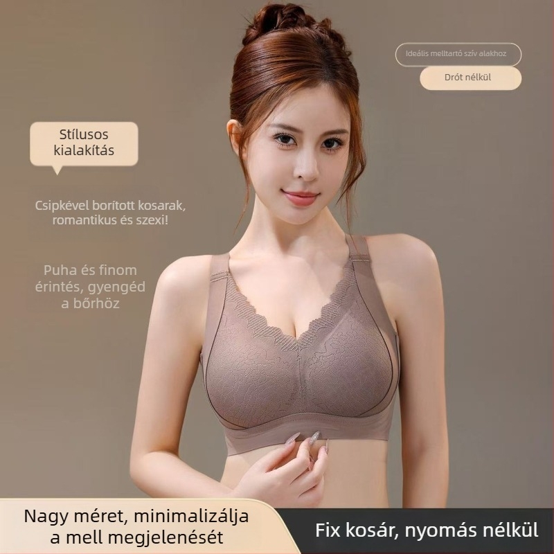 Vezeték nélküli, varrás nélküli push-up melltartó nagy méretekhez, plusz méret