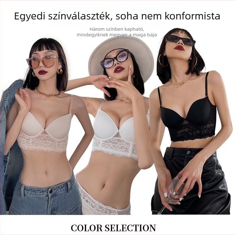 U‑alakú hátsó melltartó nőknek, ultra vékony, láthatatlan hát, plusz méret, push‑up, lélegző nylon