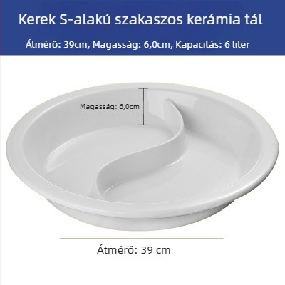 Porcelán büfémelegítő készlet – téglalap alakú adagolóedények és kerek kerámiatányérok hotelszolgálathoz