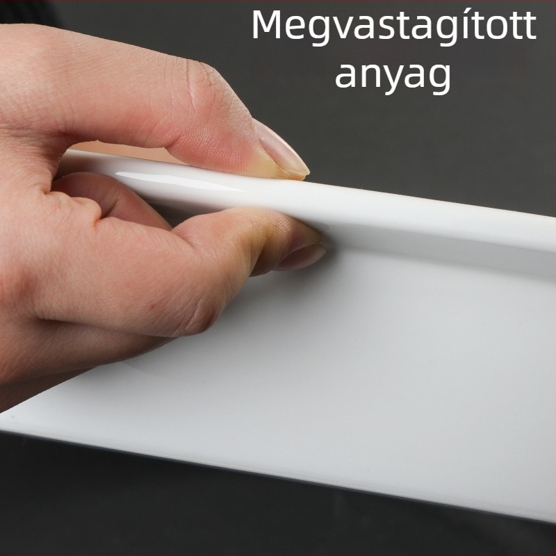 Porcelán büfémelegítő készlet – téglalap alakú adagolóedények és kerek kerámiatányérok hotelszolgálathoz