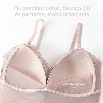 Hálós csipkés push-up melltartó, teljes kosár, vékony formázott kosár, pamut bélés, fő anyag: poliészter 70–80%