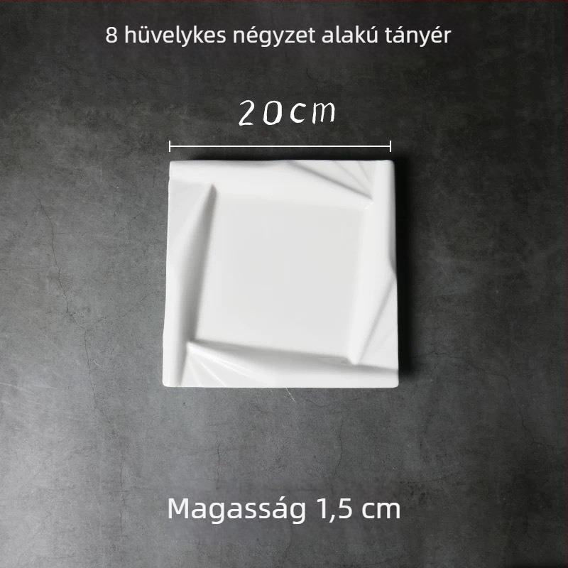 Runpai Négyzet alakú kerámia tál – Modern minimalista étkészlet, Alglazúros szín, Mikrohullámú sütőben használható