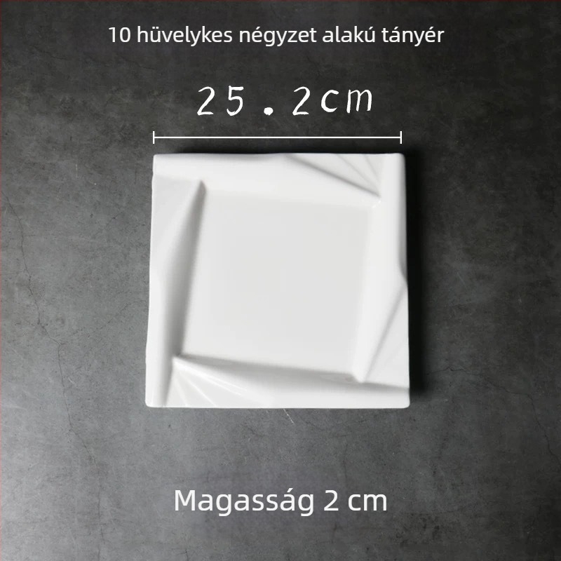 Runpai Négyzet alakú kerámia tál – Modern minimalista étkészlet, Alglazúros szín, Mikrohullámú sütőben használható