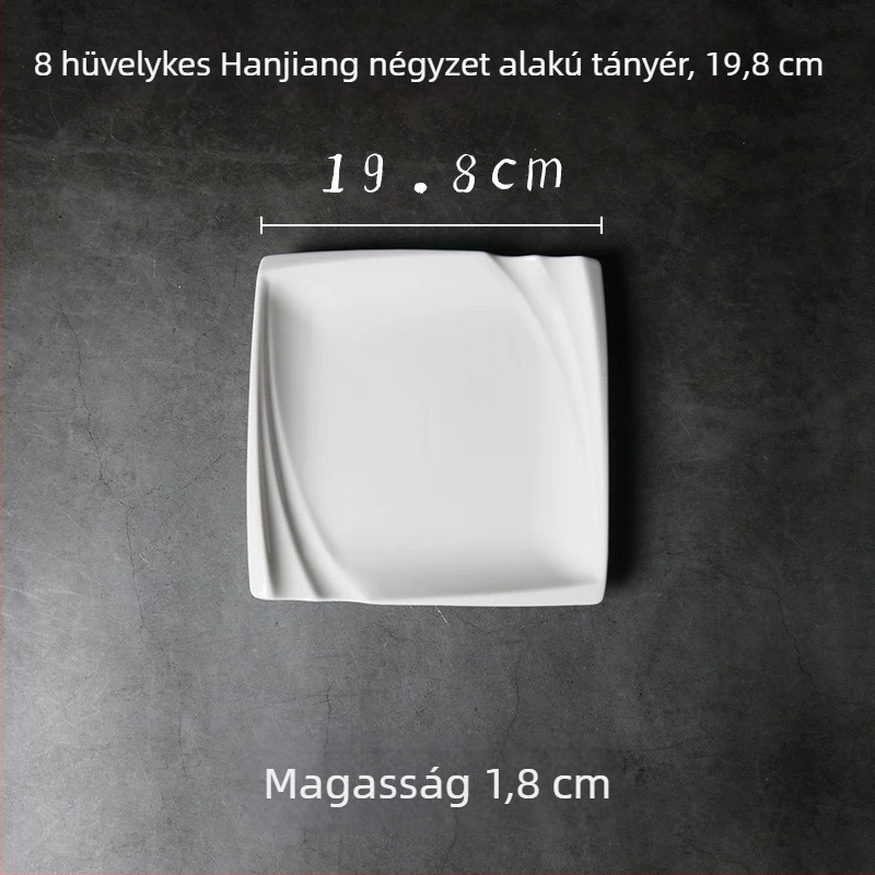 Runpai Négyzet alakú kerámia tál – Modern minimalista étkészlet, Alglazúros szín, Mikrohullámú sütőben használható