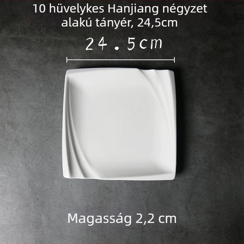 Runpai Négyzet alakú kerámia tál – Modern minimalista étkészlet, Alglazúros szín, Mikrohullámú sütőben használható