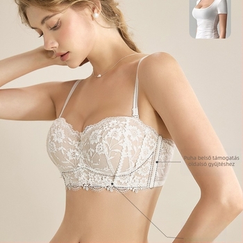 Nylon csőfelső push-up melltartó, kosár 1/2, levehető dupla pántok, hátoldali háromsoros csat