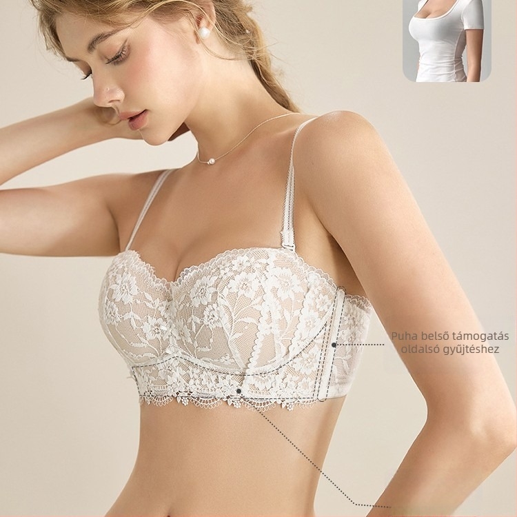 Nylon csőfelső push-up melltartó, kosár 1/2, levehető dupla pántok, hátoldali háromsoros csat
