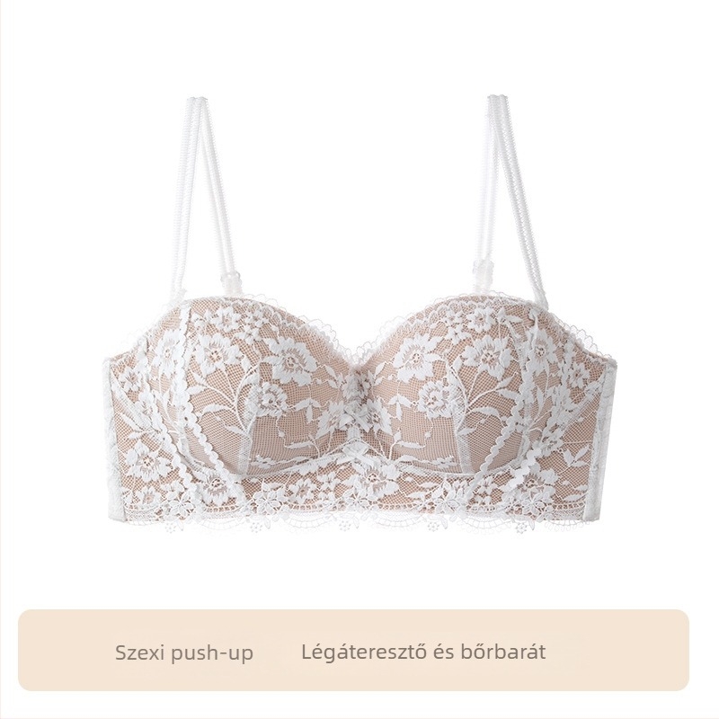 Nylon csőfelső push-up melltartó, kosár 1/2, levehető dupla pántok, hátoldali háromsoros csat