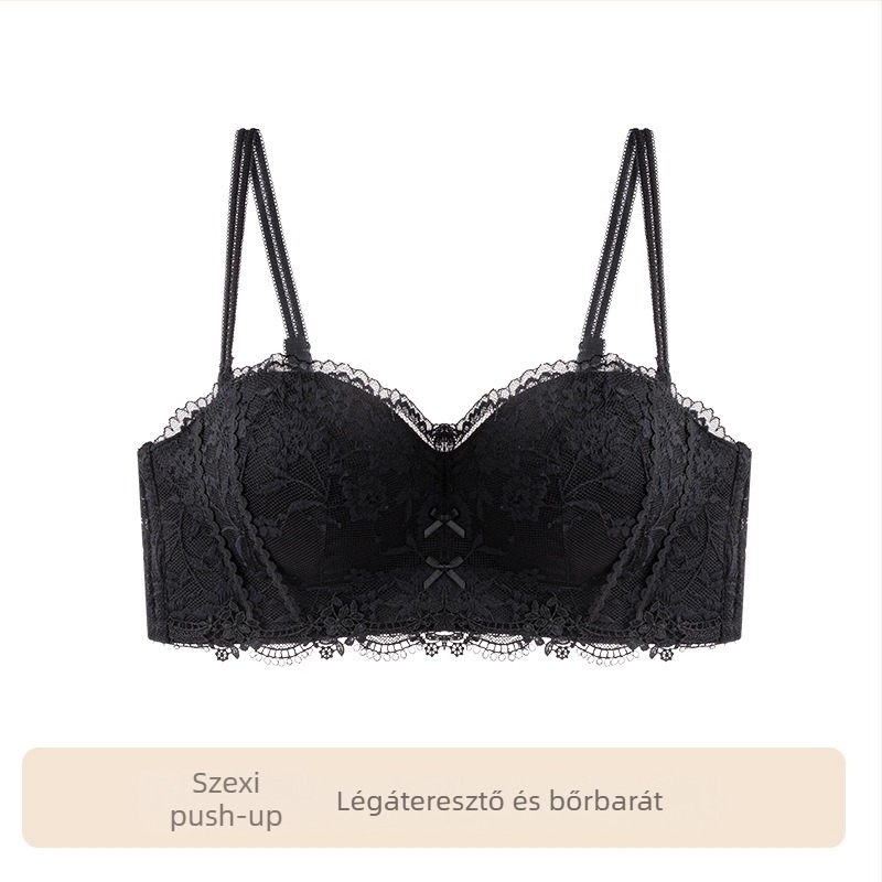 Nylon csőfelső push-up melltartó, kosár 1/2, levehető dupla pántok, hátoldali háromsoros csat