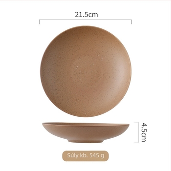 Porcelán japán stílusú kör alakú tál, mikrohullámú sütőben használható, színes mázas felület